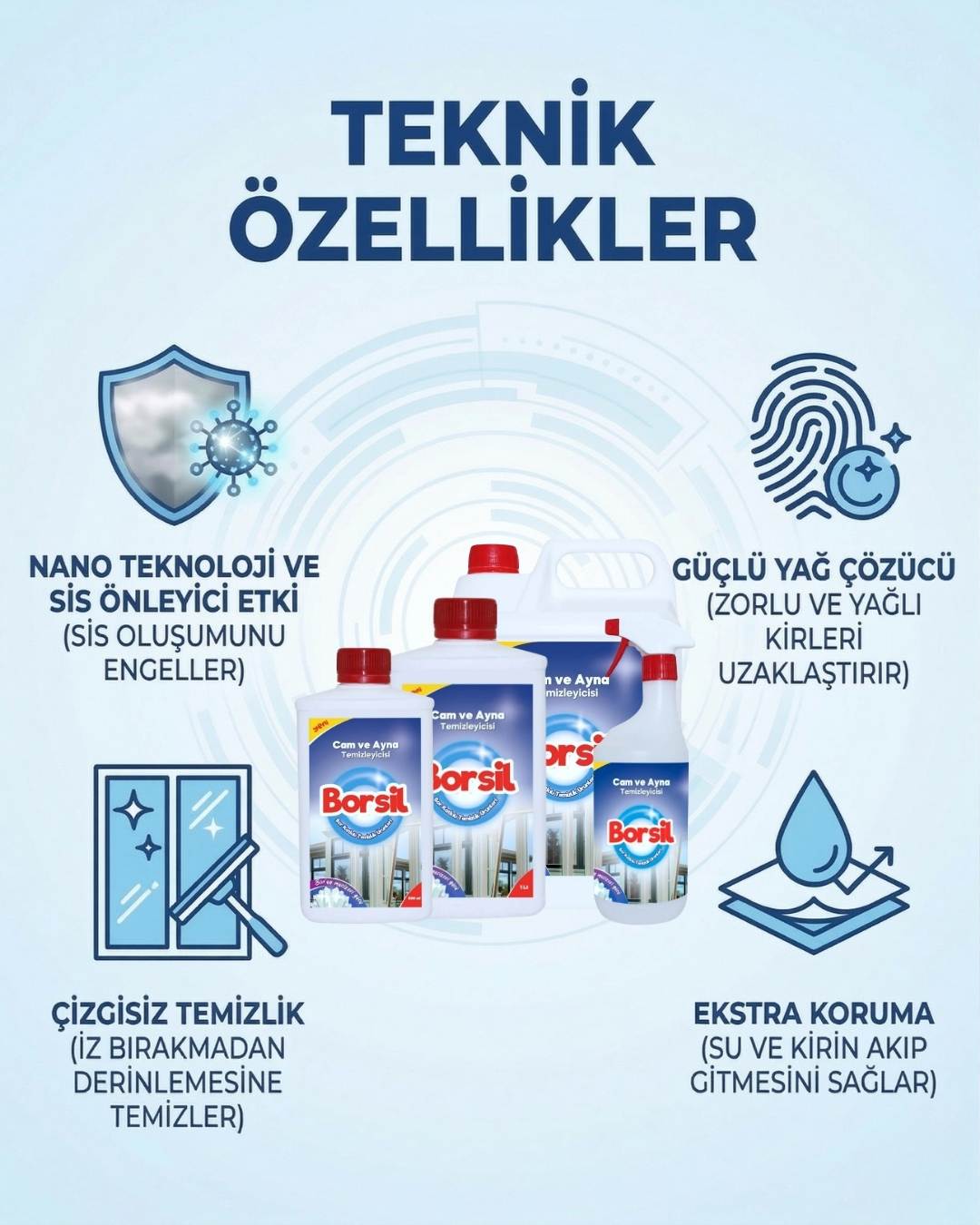 Borsil Döşeme Temizleyici Derinlemesine Leke Çıkarıcı Koku Giderici