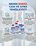 Borsil Cam Ve Ayna Temizleyici Nano Teknoloji Parlatıcı